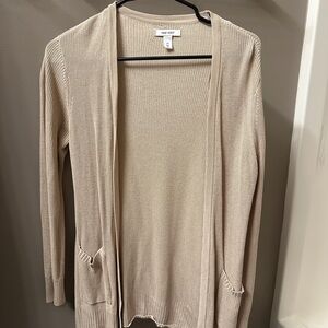 Nine West Cream Open-Front Cardigan